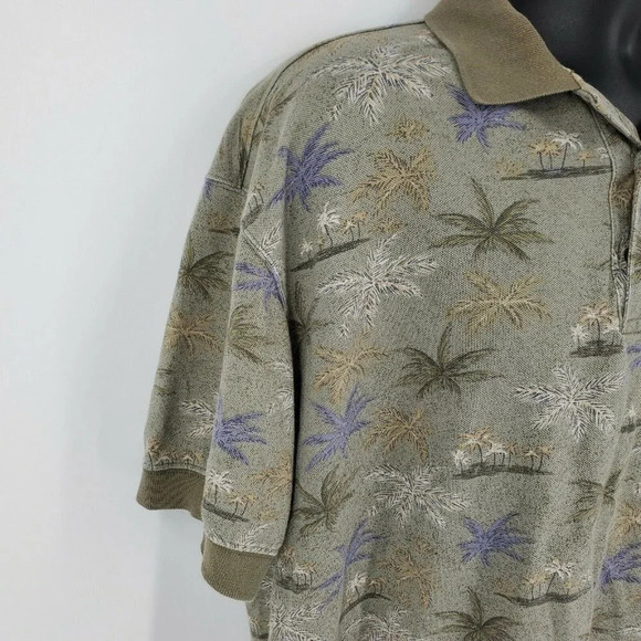 Woolrich Men's Palm Tropical Tree Print Short Sleeve Polo Shirt Size Large‎ - Picture 5 of 11